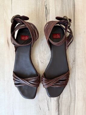 Vialis Handmade Brown Strappy Leather Women's Sandals - EU 39